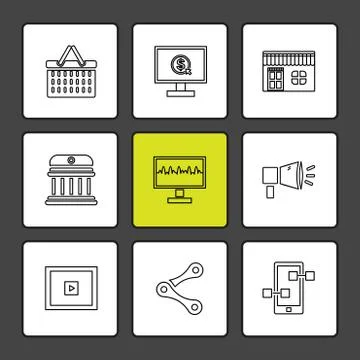 Web , website , user interface , application , internet , eps icons set vecto Illustrazione stock