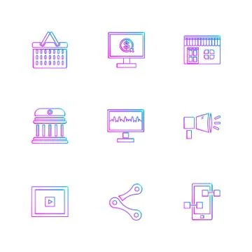 Web , website , user interface , application , internet , eps icons set vecto Stock Illustration