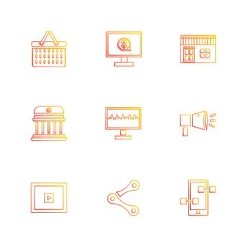 Web , website , user interface , application , internet , eps icons set vecto Stock Illustration