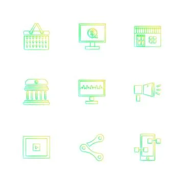 Web , website , user interface , application , internet , eps icons set vecto Stock Illustration