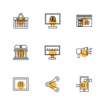 Web , website , user interface , application , internet , eps icons set vecto Stock Illustration