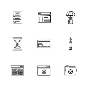 Web , website , user interface , application , internet , eps icons set vecto Ilustración de archivo