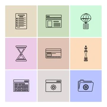 Web , website , user interface , application , internet , eps icons set vecto Illustrazione stock