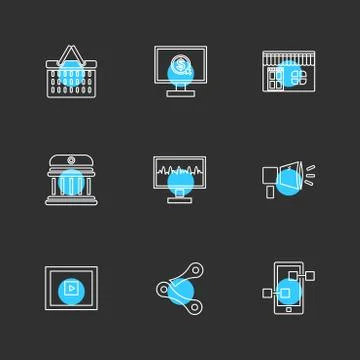Web , website , user interface , application , internet , eps icons set vecto Stock Illustration