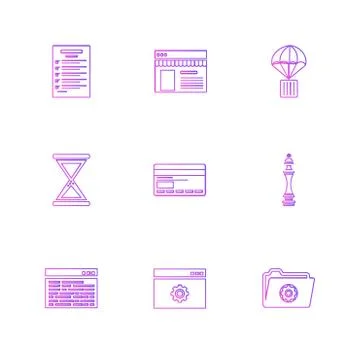 Web , website , user interface , application , internet , eps icons set vecto Ilustración de archivo