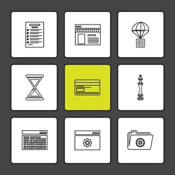 Web , website , user interface , application , internet , eps icons set vecto Illustrazione stock