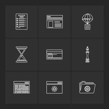 Web , website , user interface , application , internet , eps icons set vecto Stock Illustration