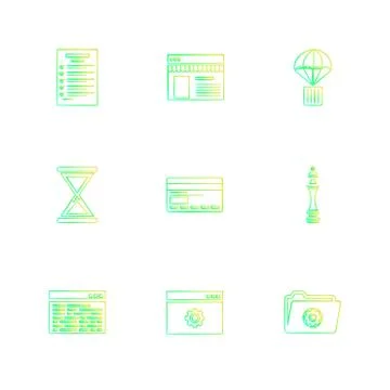 Web , website , user interface , application , internet , eps icons set vecto Stock Illustration