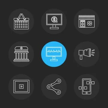 Web , website , user interface , application , internet , eps icons set vecto Illustrazione stock