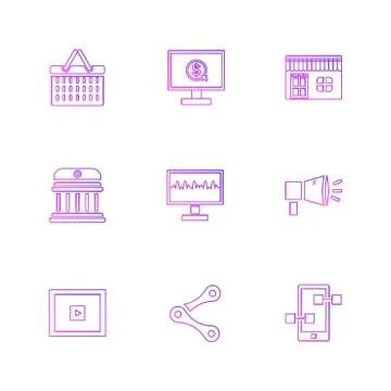 Web , website , user interface , application , internet , eps icons set vecto Stock Illustration