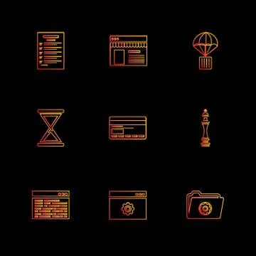 Web , website , user interface , application , internet , eps icons set vecto Stock Illustration