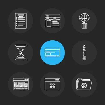 Web , website , user interface , application , internet , eps icons set vecto Stock Illustration