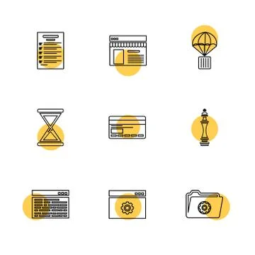 Web , website , user interface , application , internet , eps icons set vecto Stock Illustration
