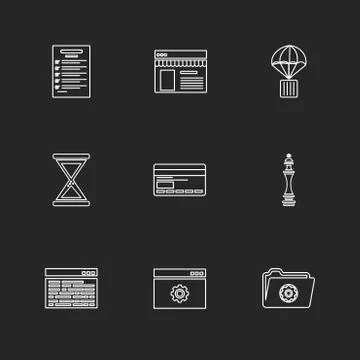 Web , website , user interface , application , internet , eps icons set vecto Stock Illustration