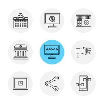 Web , website , user interface , application , internet , eps icons set vecto Stock Illustration