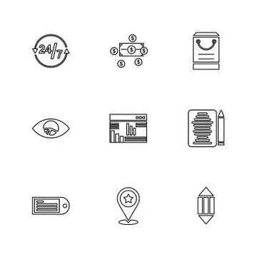 Web , website , user interface , application , internet , eps icons set vecto Stock Illustration