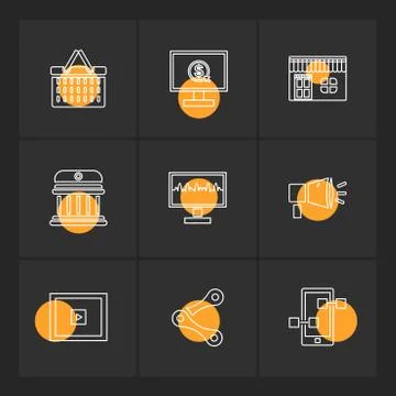 Web , website , user interface , application , internet , eps icons set vecto Stock Illustration