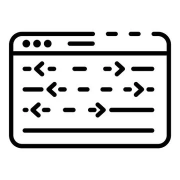 Web window with control panel icon, outline style Stockillustratie