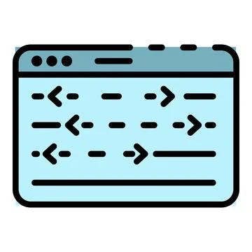 Web window with control panel icon color outline vector イラスト素材