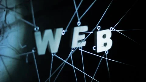 Web Word in the Dark. Network. Close-Up Video stock 55248938