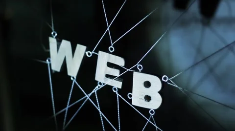 Web Word in the Dark. Network. Close-Up Stock Footage 55248956