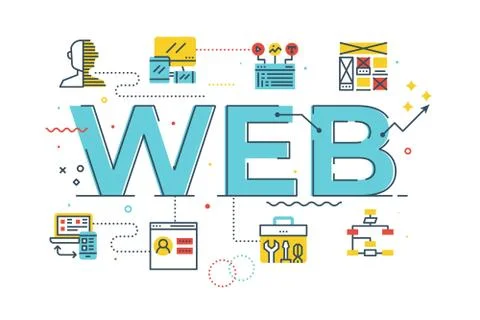 Web word illustration Illustrazione stock