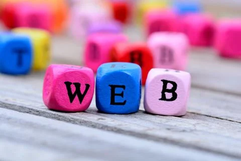 Web word on table Stock Photos
