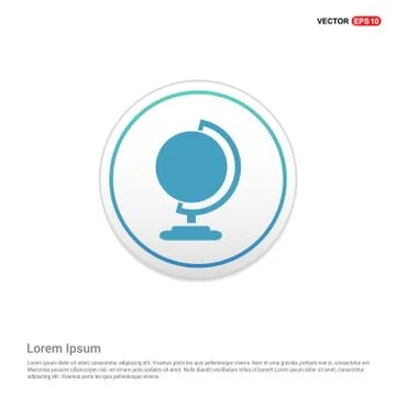 Web World Globe Icon - white circle button Stock Illustration