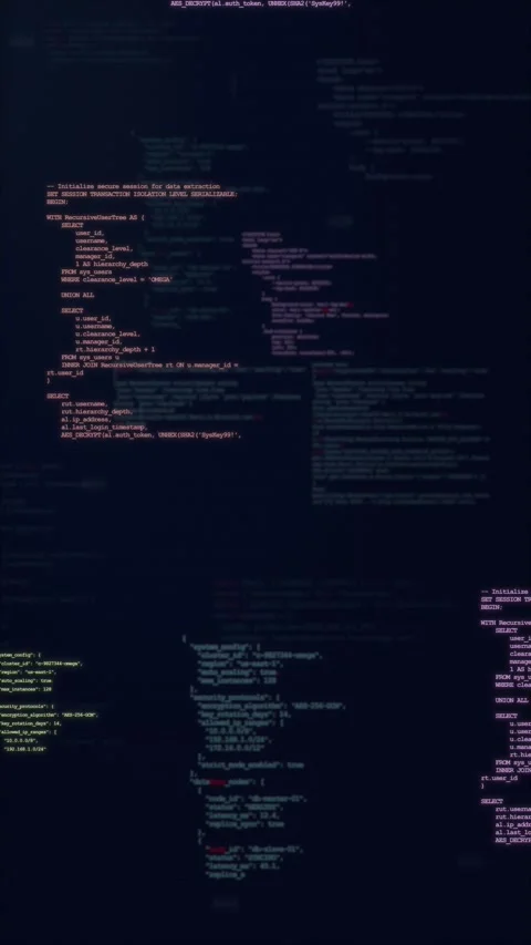 Web3 Blockchain Data Stream Background Video stock 345766853