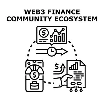 Web3 finance community ecosystem development delivering growth 스톡 일러스트