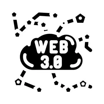 Web3 integration decentralized application glyph icon vector illustration Stock Illustration
