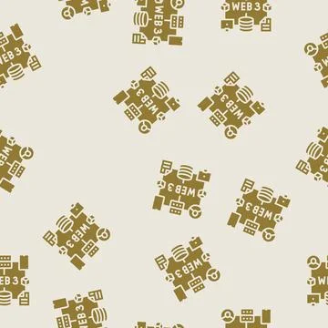 Web3 integration decentralized application glyph seamless pattern Stock Illustration