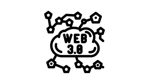 Web3 integration decentralized application line icon animation Stock Footage 326751546