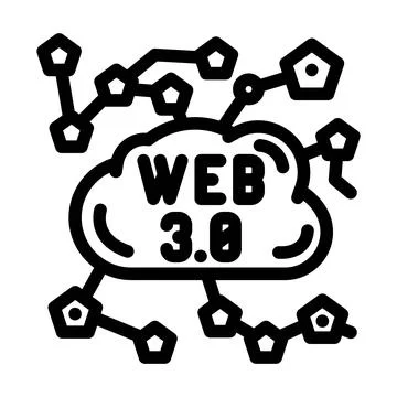 Web3 integration decentralized application line icon vector illustration Stock Illustration