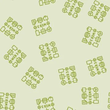 Web3 integration decentralized application line seamless pattern Stock Illustration
