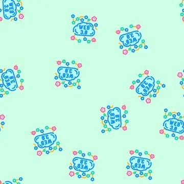 Web3 integration decentralized application vector seamless pattern Stock Illustration
