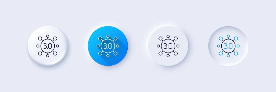 Web3 line icon. Web 3.0 internet technology sign. Line icons. Vector Stock Illustration