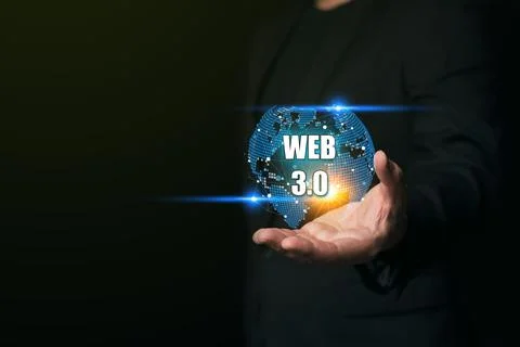 WEB3 next generation world wide web blockchain technology with decentralize.. Stock Photos