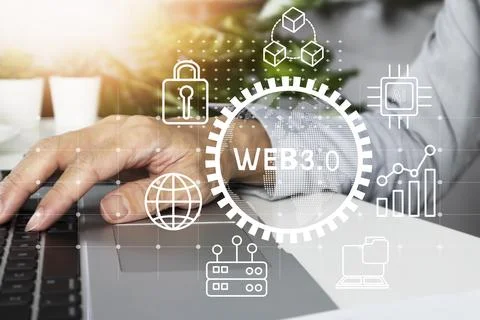 Web3.0, technologies such as blockchain that decentralize the management an.. 写真素材