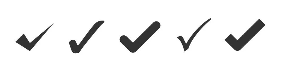 WebApproval check icon isolated, set quality sign. Stock Illustration