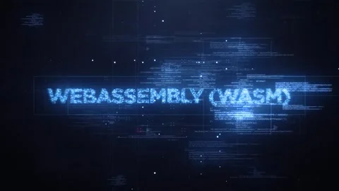 WebAssembly (WASM) Word on Dynamic Technology Background Stock Footage 317028152