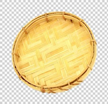 Webbed bamboo tray on transparent background png file Stock Photos