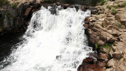 Webber Falls Near Jackson Meadows in Truckee Ca - Aerial Drone Stock Footage 112628050