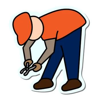 Webbuilder at work sticker. vector illustration Stock Illustration