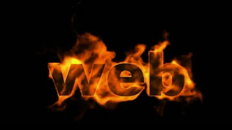 Web,burning internet word. Stock Footage