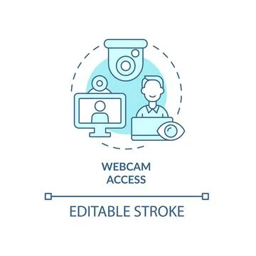 Webcam access blue concept icon Illustrazione stock