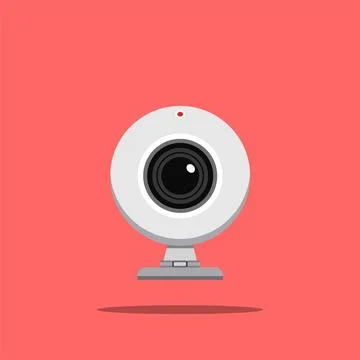 Webcam camera logo round shape, computer technology illustration. Stockillustratie