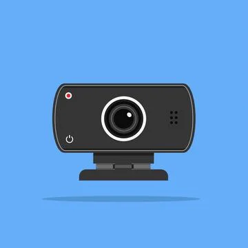 Webcam camera logo in square shape, computer technology illustration. Stockillustratie