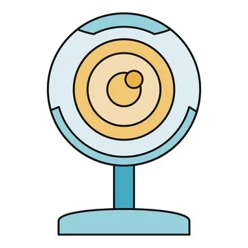 Webcam capturing video for online communication Stock Illustration