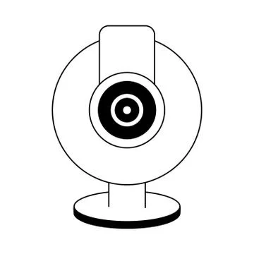 Webcam computer device isolated in black and white Stock Illustration